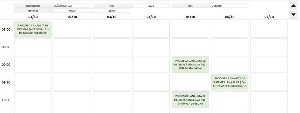 Planilha de Recrutamento e Seleção Excel 4