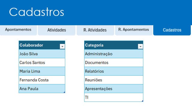 Planilha de Atividades e Apontamentos Excel Grátis 1