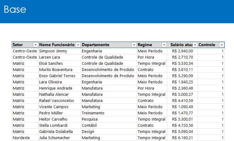 Função Pivotar com Segmentação de Dados Excel 1