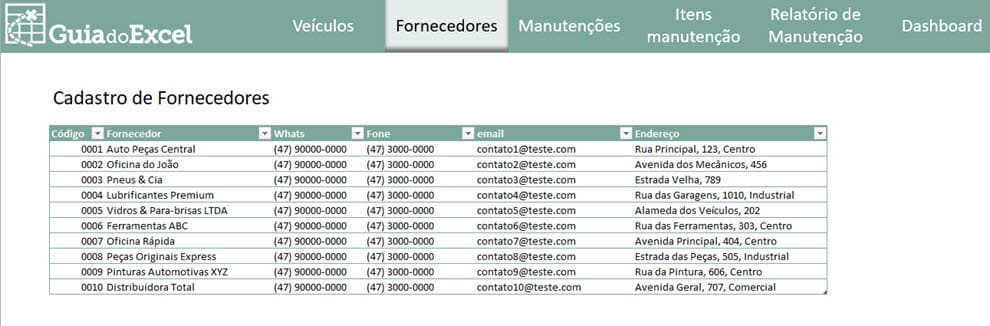 planilha de manutenção de carros 2